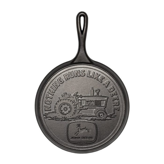 Lodge 10.5 Inch Seasoned Cast Iron Griddle, John Deere Tractor