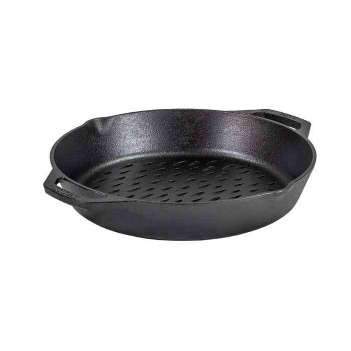 Lodge 12 Inch Seasoned Cast Iron Dual Handle Grilling Basket