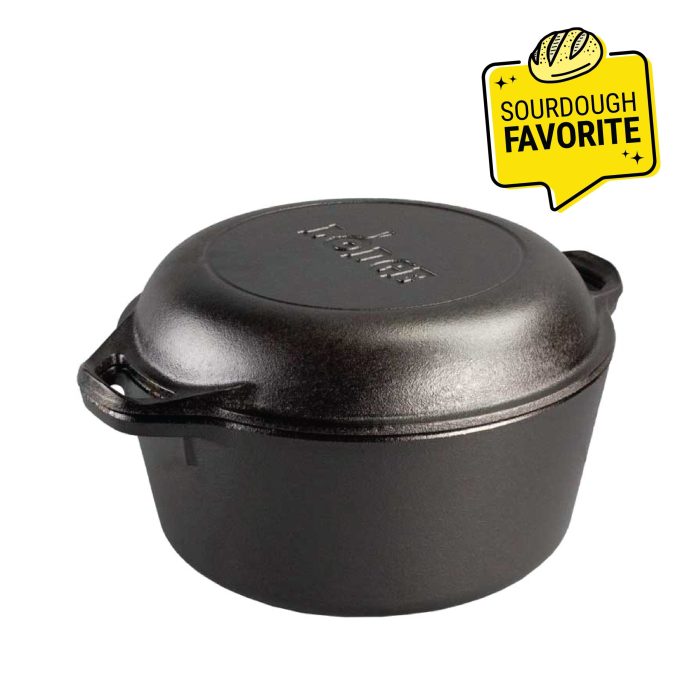 Lodge 5 Quart Cast Iron Double Dutch Oven