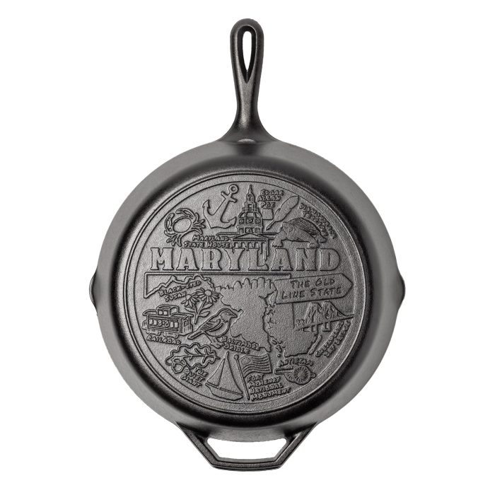 Lodge American Road Trip: 12 Inch Seasoned Cast Iron Skillet, Maryland