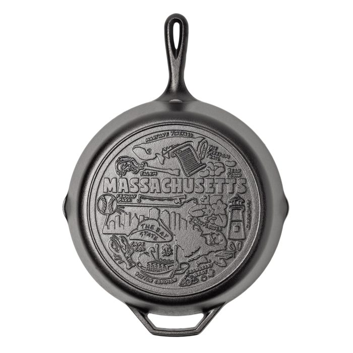 Lodge American Road Trip: 12 Inch Seasoned Cast Iron Skillet, Massachusetts