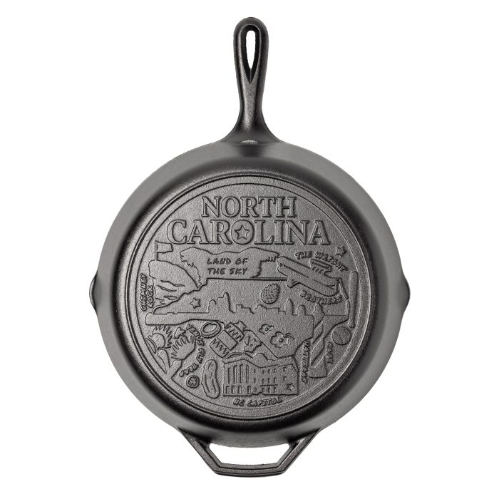 Lodge American Road Trip: 12 Inch Seasoned Cast Iron Skillet, North Carolina