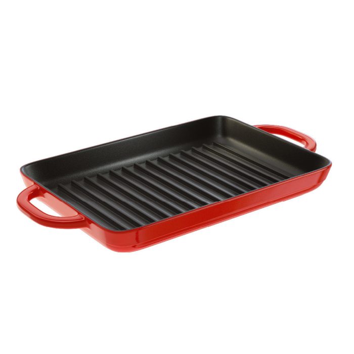 Lodge Enameled Cast Iron 12.5 x 8 Inch Grill Pan
